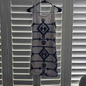 H&M Blue and White Patterned Dress